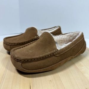 UGGSASCOT 1974 Chestnut Brown Kids Size 3 Unisex Slip on Loafer Flats Slippers